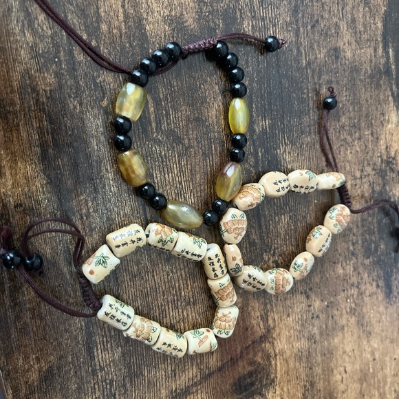 Set of 3 Asian Beaded Bracelets ($12 each if buying separately) - Picture 2 of 4